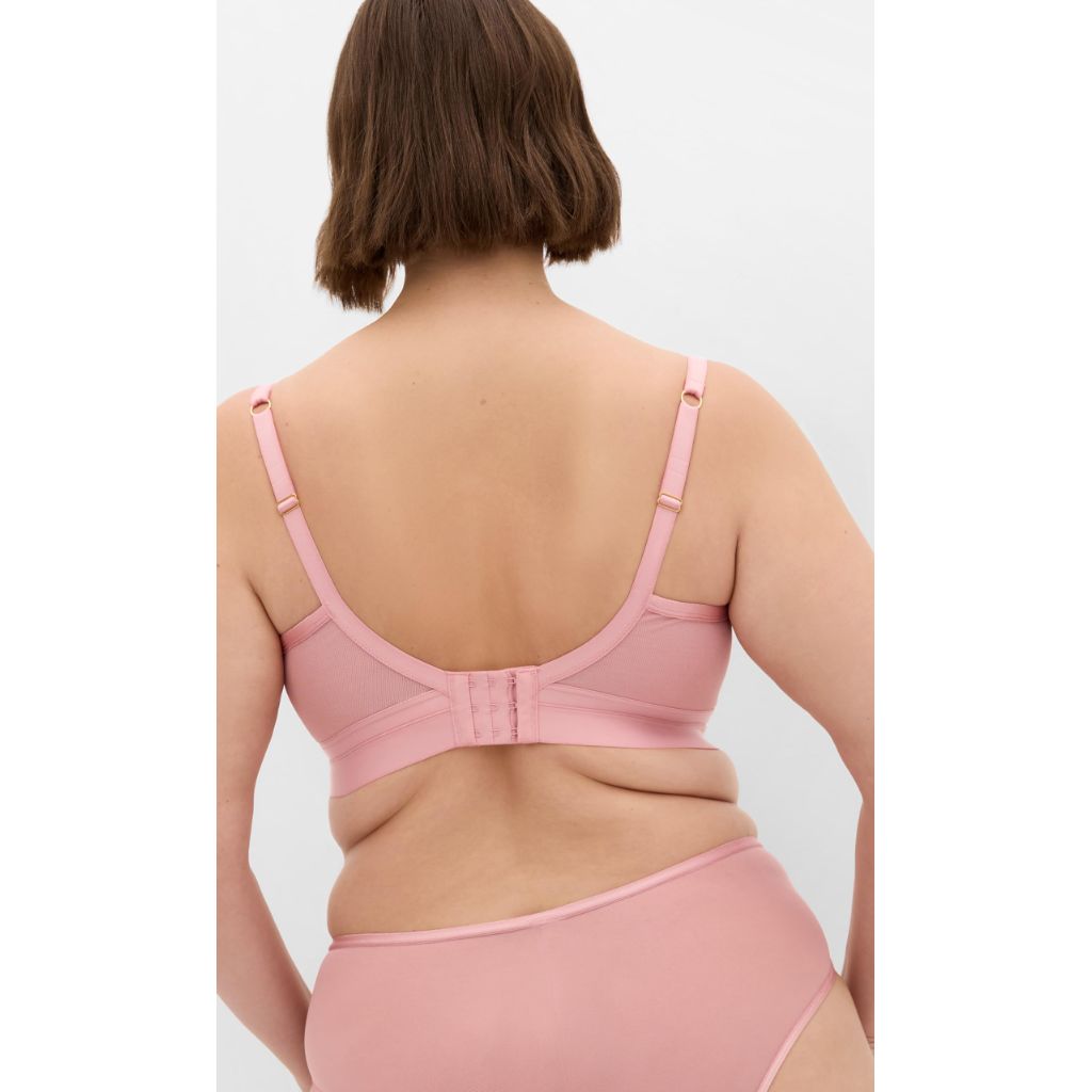 City Chic Alexis Controur Longline Plus Size Bra - Vintage Rose, 42DD
