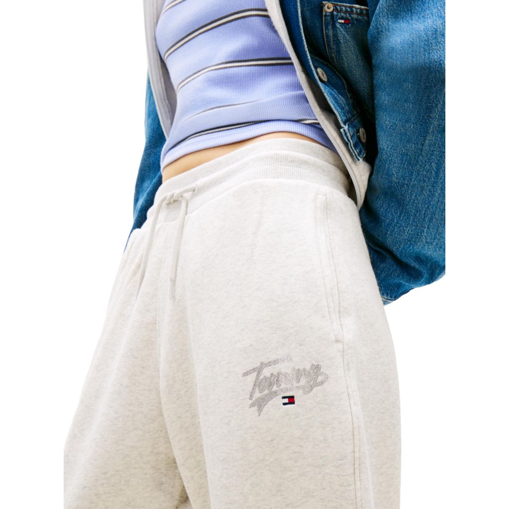 Tommy Jeans Relaxed Printed Logo Sweatpants, Light Grey, SZ L