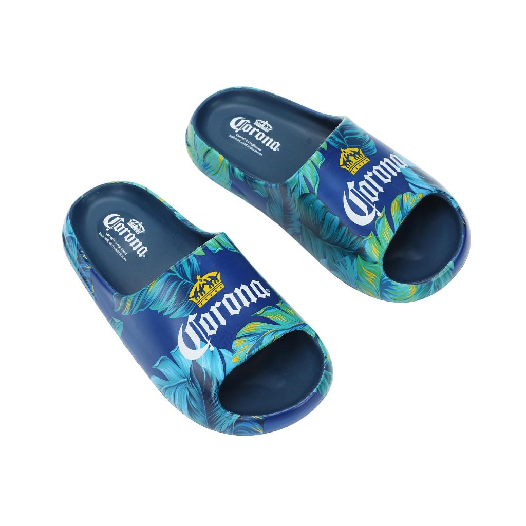 Bioworld Men's Corona Palm Leaf, Slide Sandals, Blue SZ XS