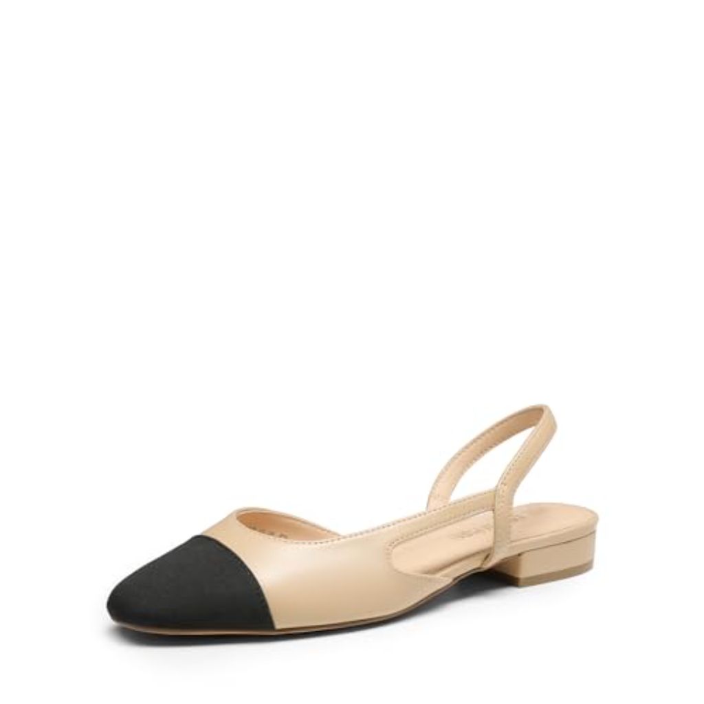 DREAM PAIRS Women's Slingback Ballet Flats - Nude, Size 8.5