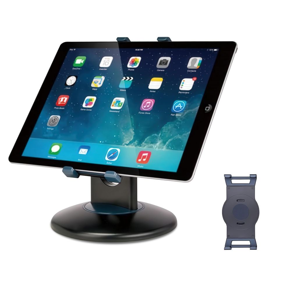 Aidata Universal 360° Rotating Tablet Station for 7.9” to 13” Devices, Swivel Weighted Base - Black