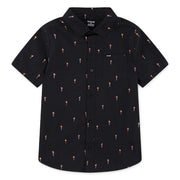 Hurley Big Boys Short-Sleeve Printed Shirt, Black, SZ M