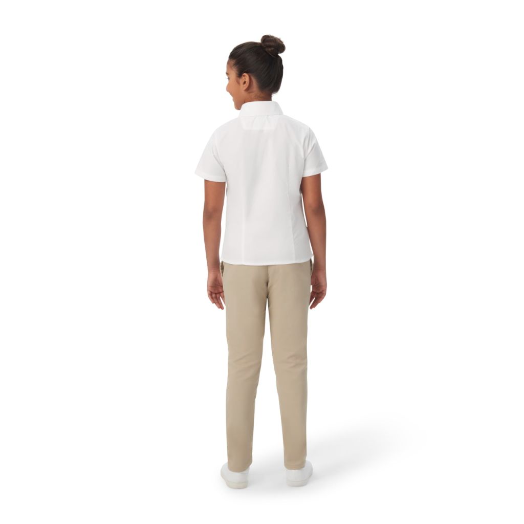 French Toast Girls' Short Sleeve Button Down Oxford Shirt - White, Size 6