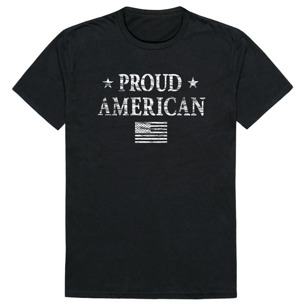 Rapiddominance America Tees Proud American Text, Black, Small