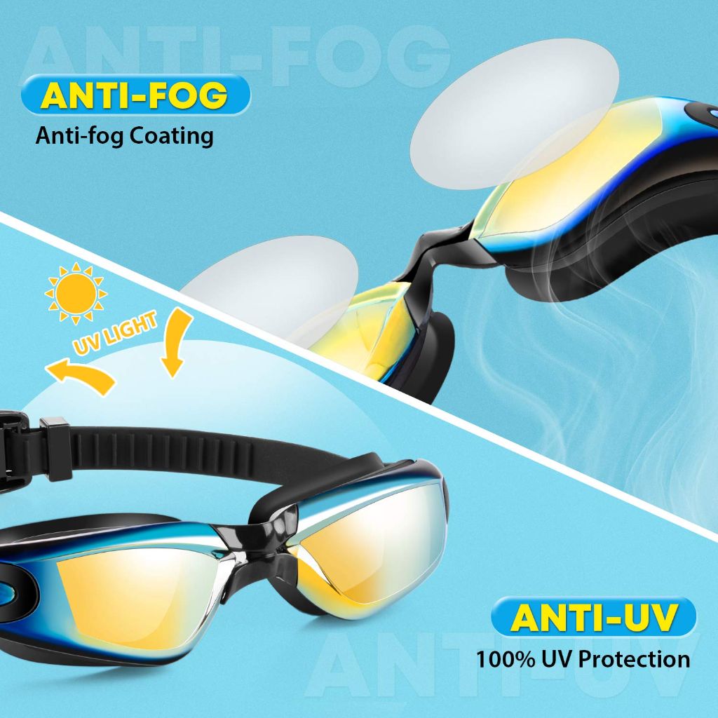 Portzon Kids Anti Fog Swimming Goggles - Black