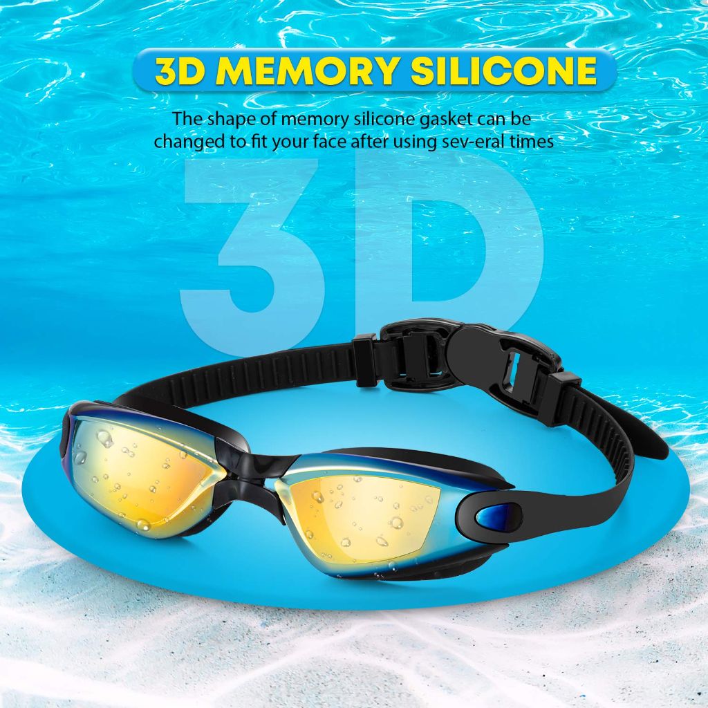 Portzon Kids Anti Fog Swimming Goggles - Black