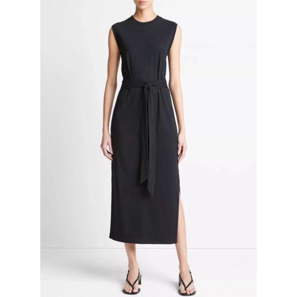Vince Sleeveless Wrap Dress, Black, SZ XS