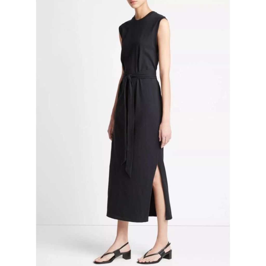 Vince Sleeveless Wrap Dress, Black, SZ XS