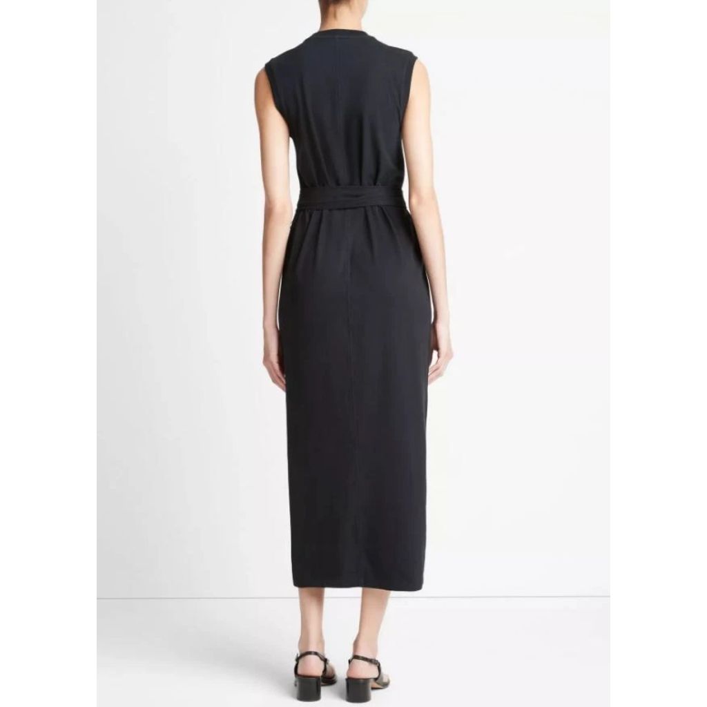Vince Sleeveless Wrap Dress, Black, SZ XS
