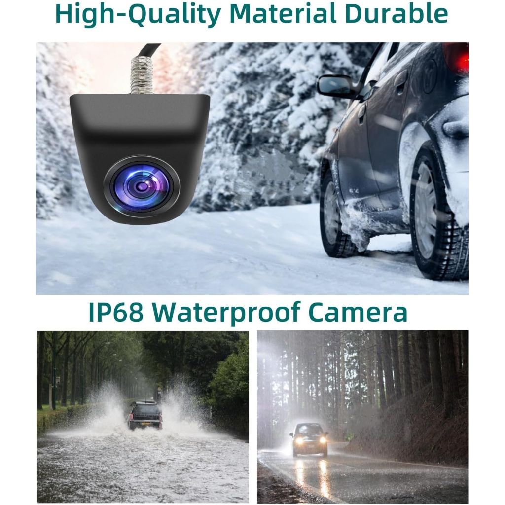 Epronic Backup Camera for Car, Truck, SUV - IP68 Waterproof, Clear Night Vision, Wide View Angle Camera (Black, AHD1080P)