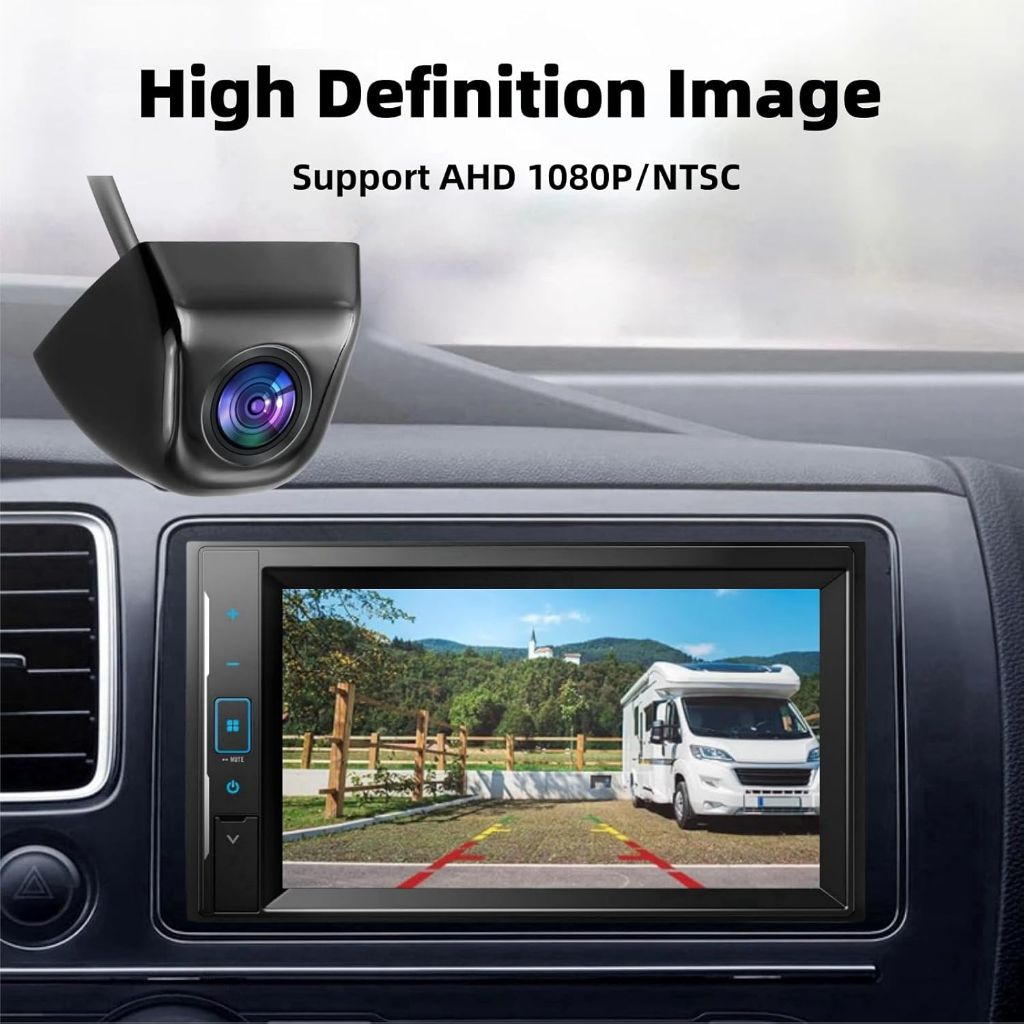 Epronic Backup Camera for Car, Truck, SUV - IP68 Waterproof, Clear Night Vision, Wide View Angle Camera (Black, AHD1080P)