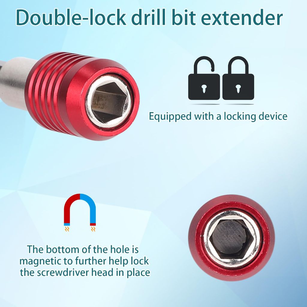 4-Piece Drill Bit Extension Set, 1/4 Inch Hex Shank Magnetic Bit Holder (2/4/6/12 Inch)
