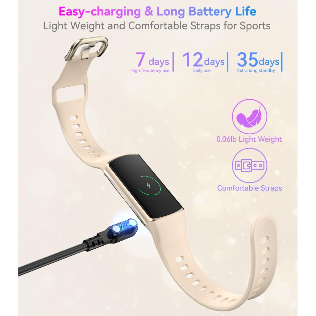 Smart Watch Fitness Tracker with 24/7 Heart Rate, Blood Oxygen, Blood Pressure Monitor, Sleep Tracker - Gold