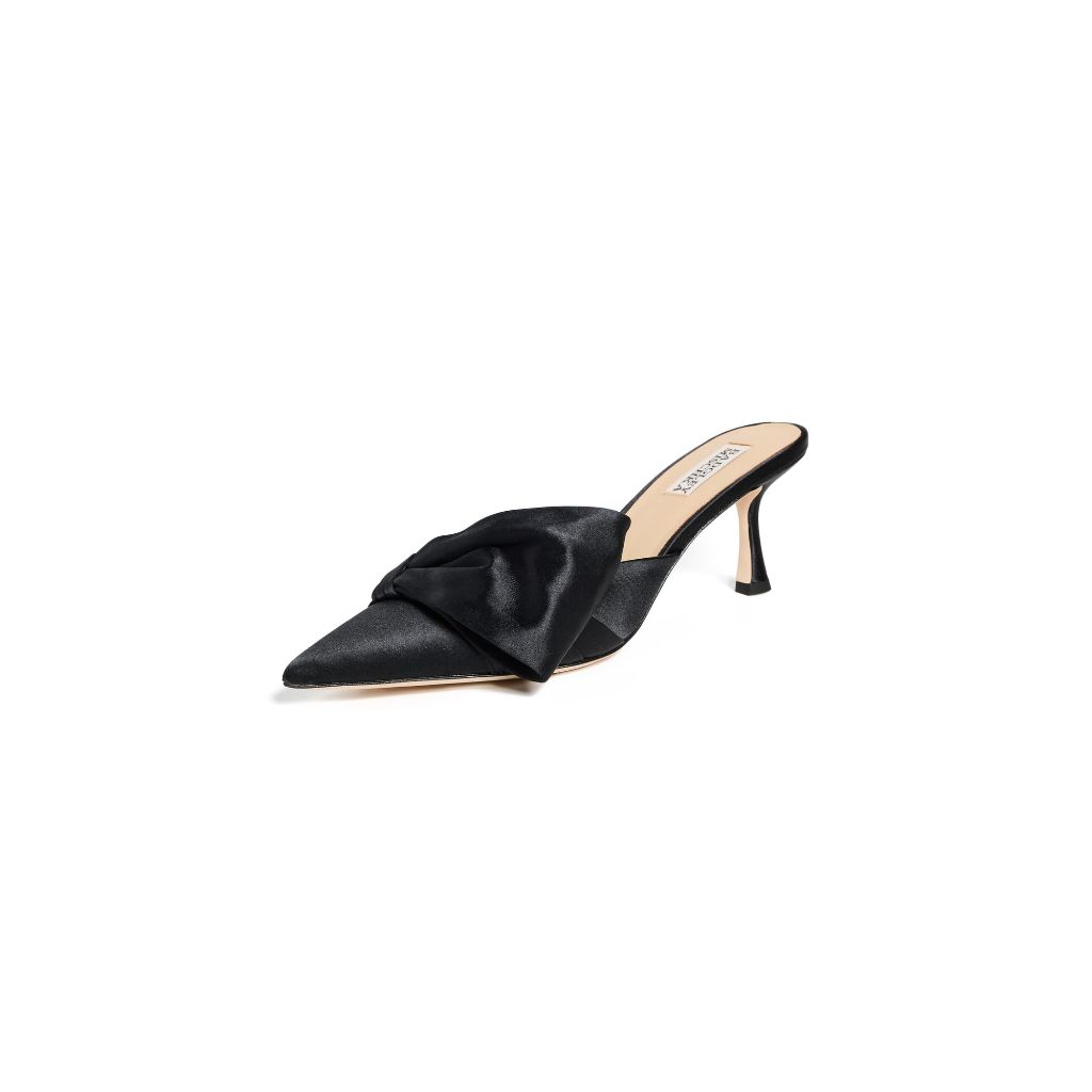 Badgley Mischka Women's Alaya Mules - Black Leather, Size 5.5