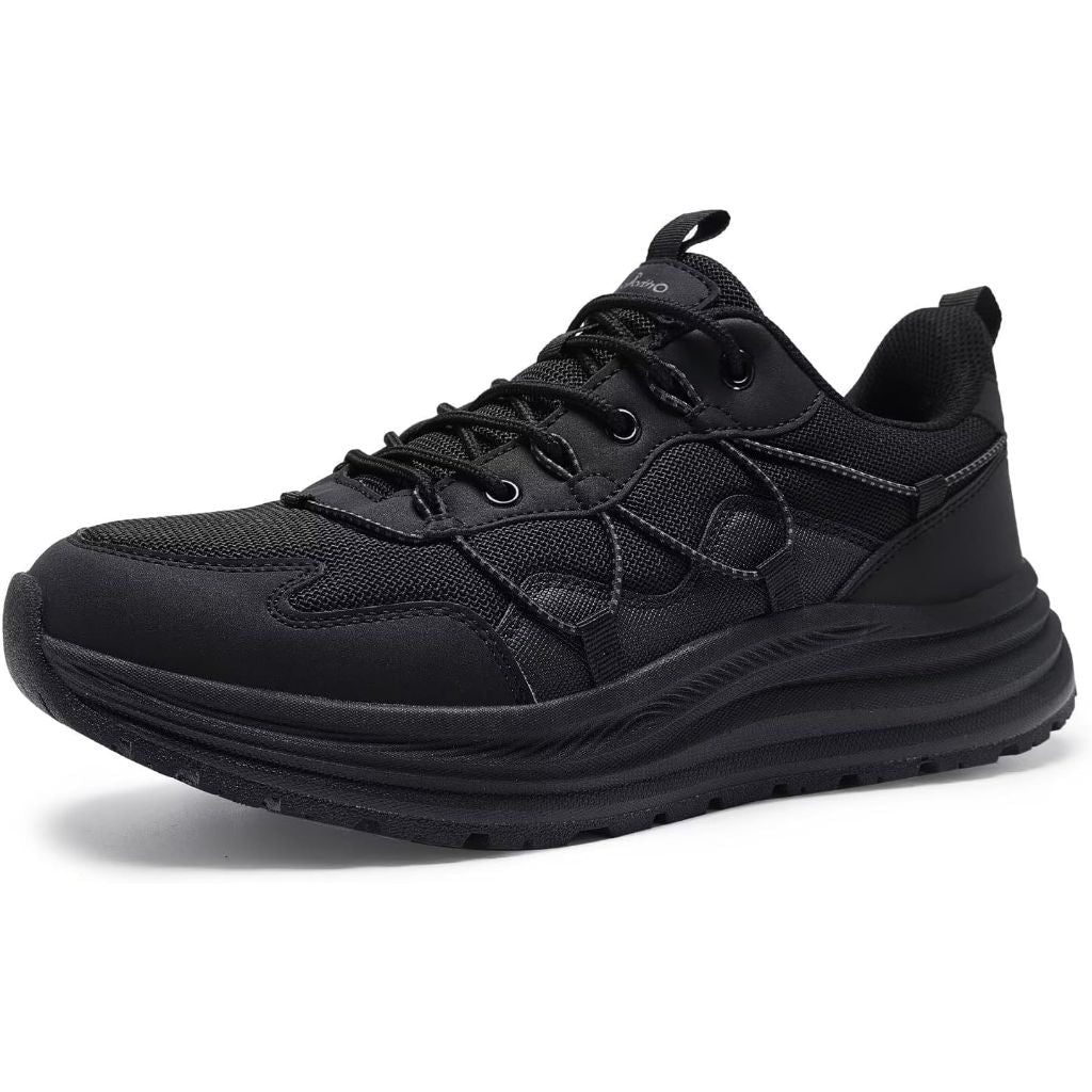 Orthocomfoot Men's Orthopedic Trail Running Sneakers - Black, Size 8