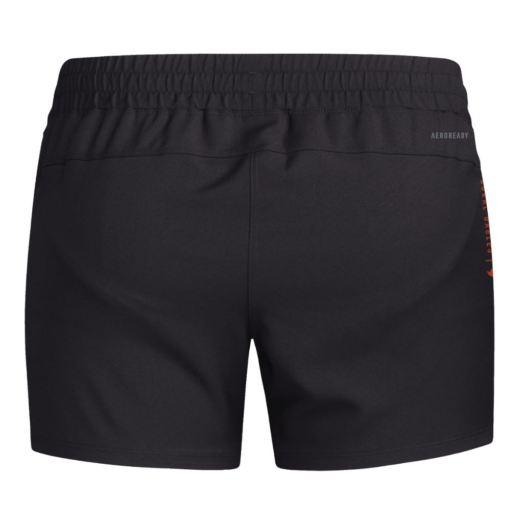 SZ S3" Adidas Women's D4T Woven University of Miami Training Shorts, Black/Collegiate Orange