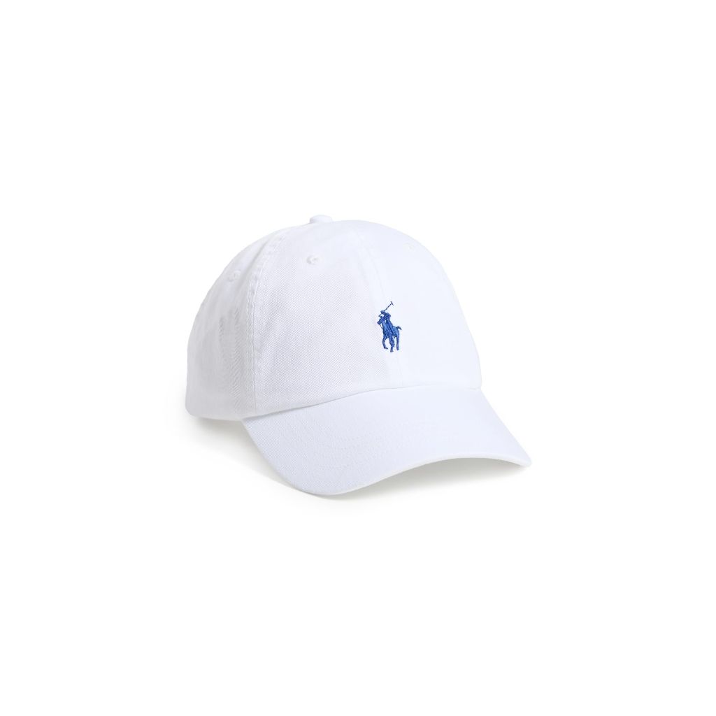 Polo Ralph Lauren Men's Chino Adjustable Sport Cap - White/Marlin Blue, One Size