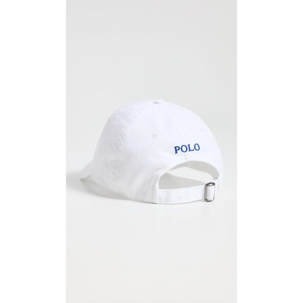Polo Ralph Lauren Men's Chino Adjustable Sport Cap - White/Marlin Blue, One Size