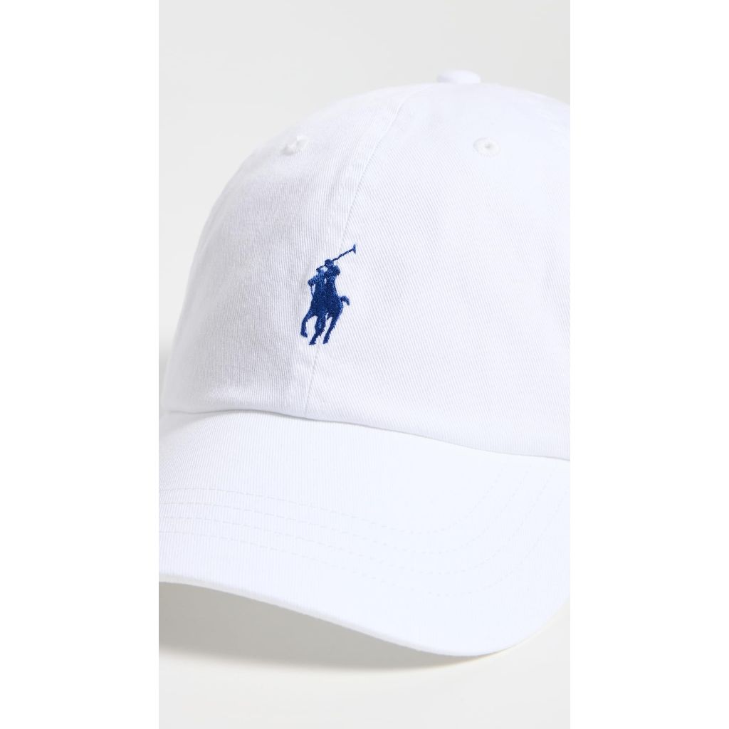 Polo Ralph Lauren Men's Chino Adjustable Sport Cap - White/Marlin Blue, One Size