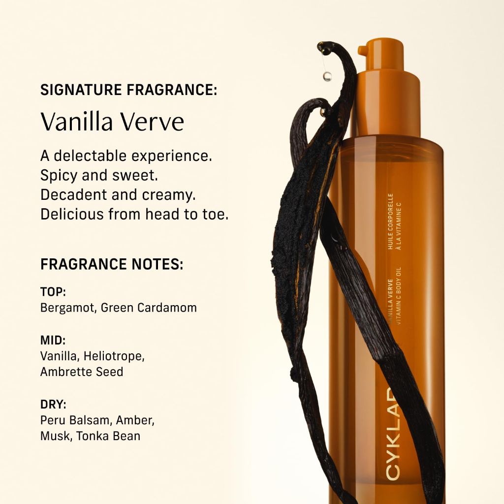 Cyklar Women's Vitamin C Moisturizing Body Oil - Vanilla Verve, 4.2 fl. oz.