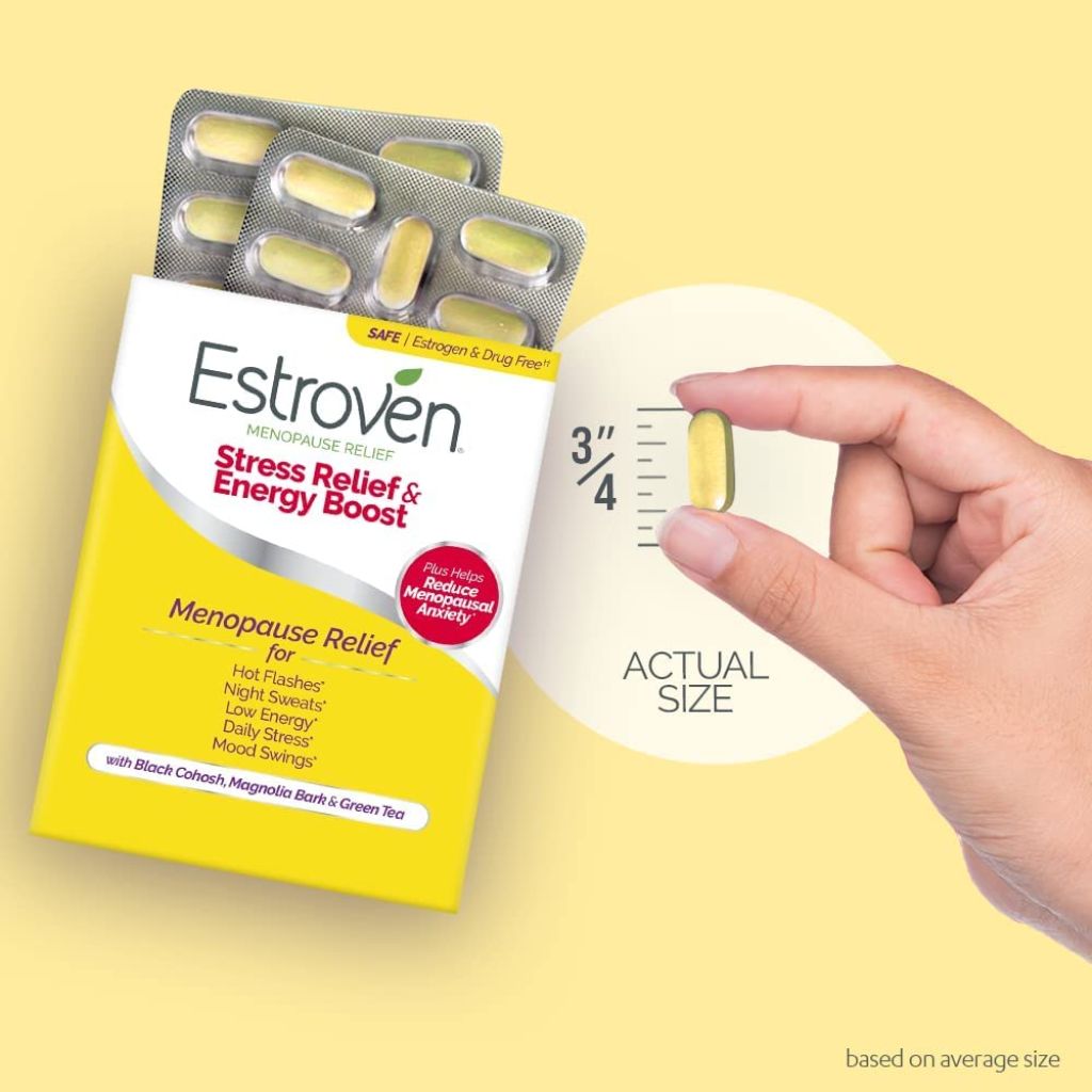 Estroven Stress Relief & Energy Boost for Menopause Relief - 28 Ct.