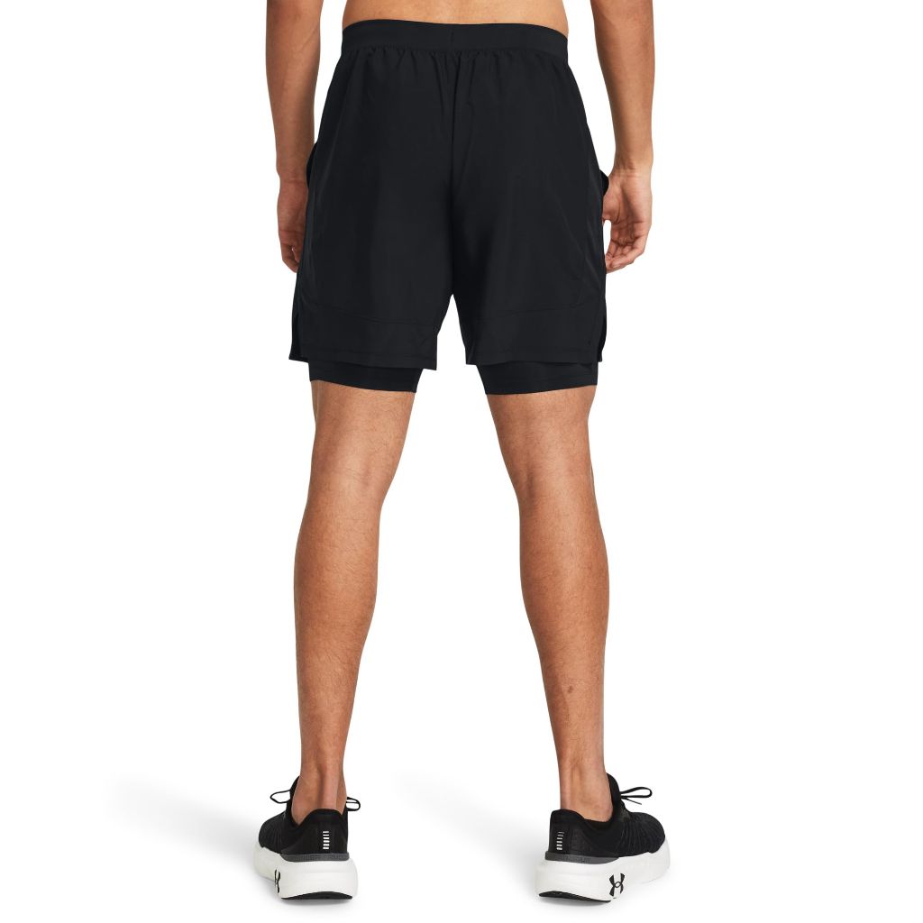Under Armour Launch Run 7" 2-in-1 Shorts Black/Black/Reflective, 2XL