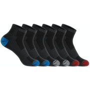 U.S. Polo Assn. Men's Quarter Length Athletic Performance Socks - Black, Size 6-12 (6 Pairs)