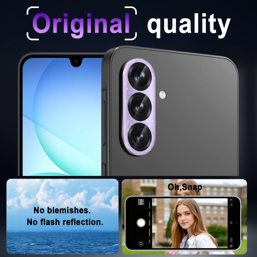 Camera Lens Protector for Samsung Galaxy A17 5G, 9H Hardness, Ultra-Thin Tempered Glass - Purple