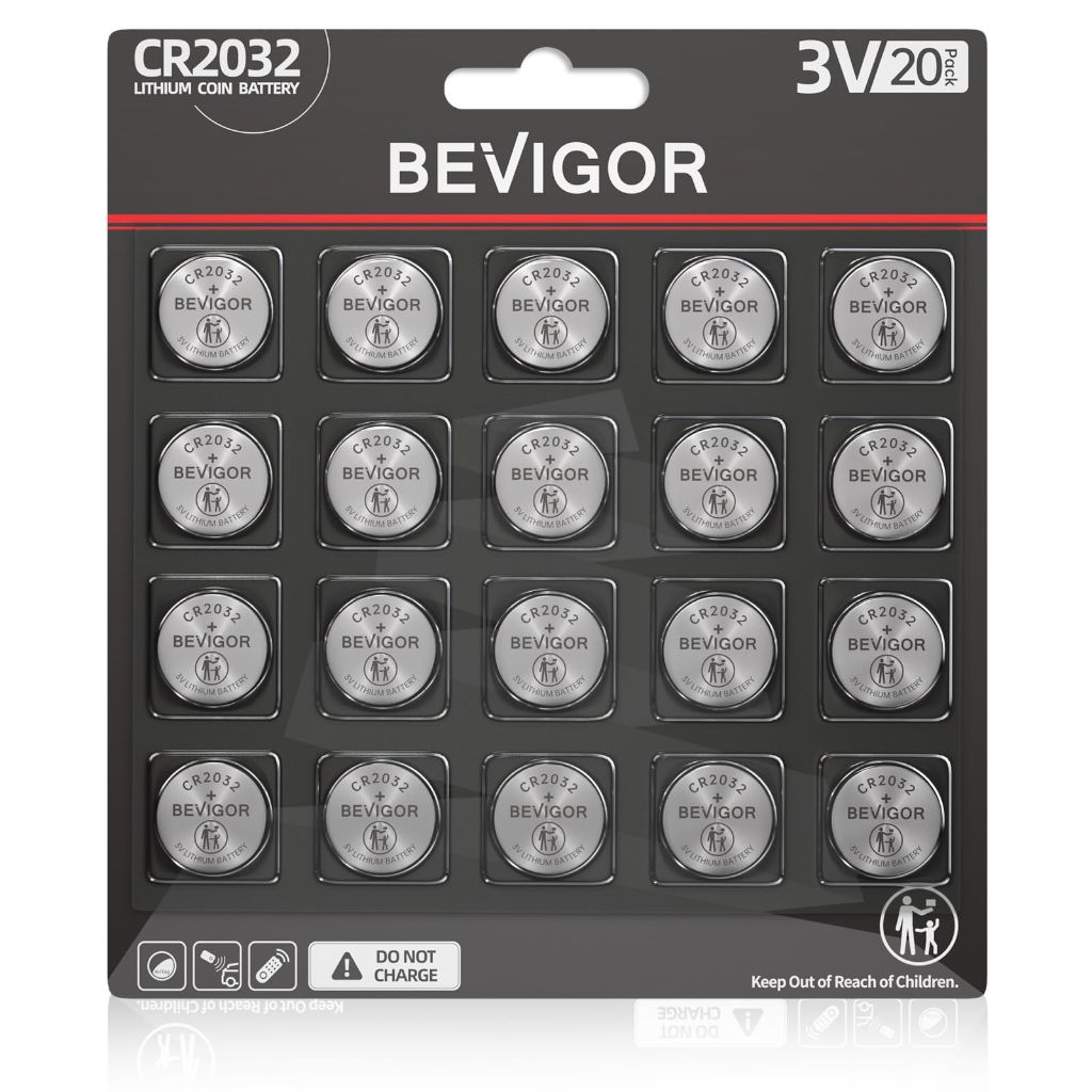BEVIGOR Lithium Coin Cell Batteries - CR2032 - 20 Pack