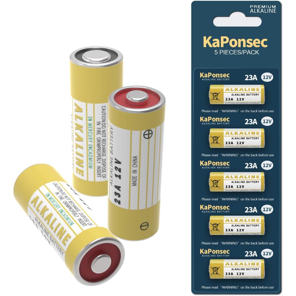 KaPonsec Premium Alkaline 12V Batteries - 23A - 5 Pack