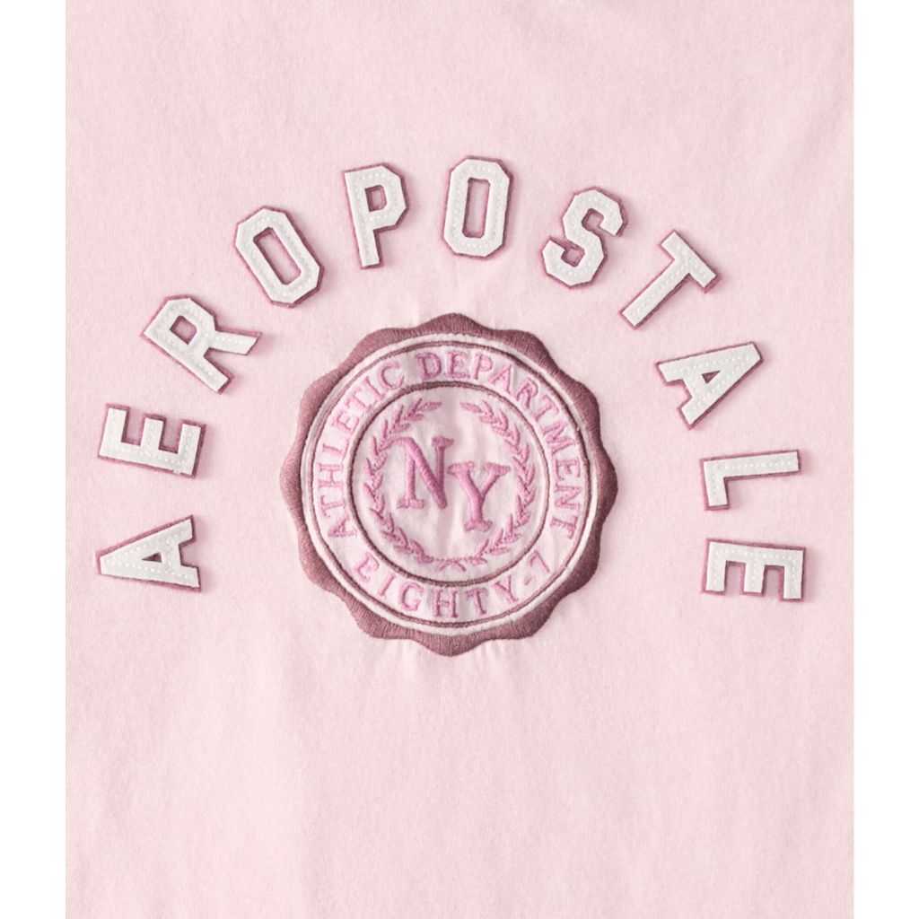 Aeropostale Circle Crest Graphic Tee, Pink A Boo, L