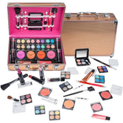 SHANY Carry All Make up Train Case with Pro Makeup Set, Rose Gold