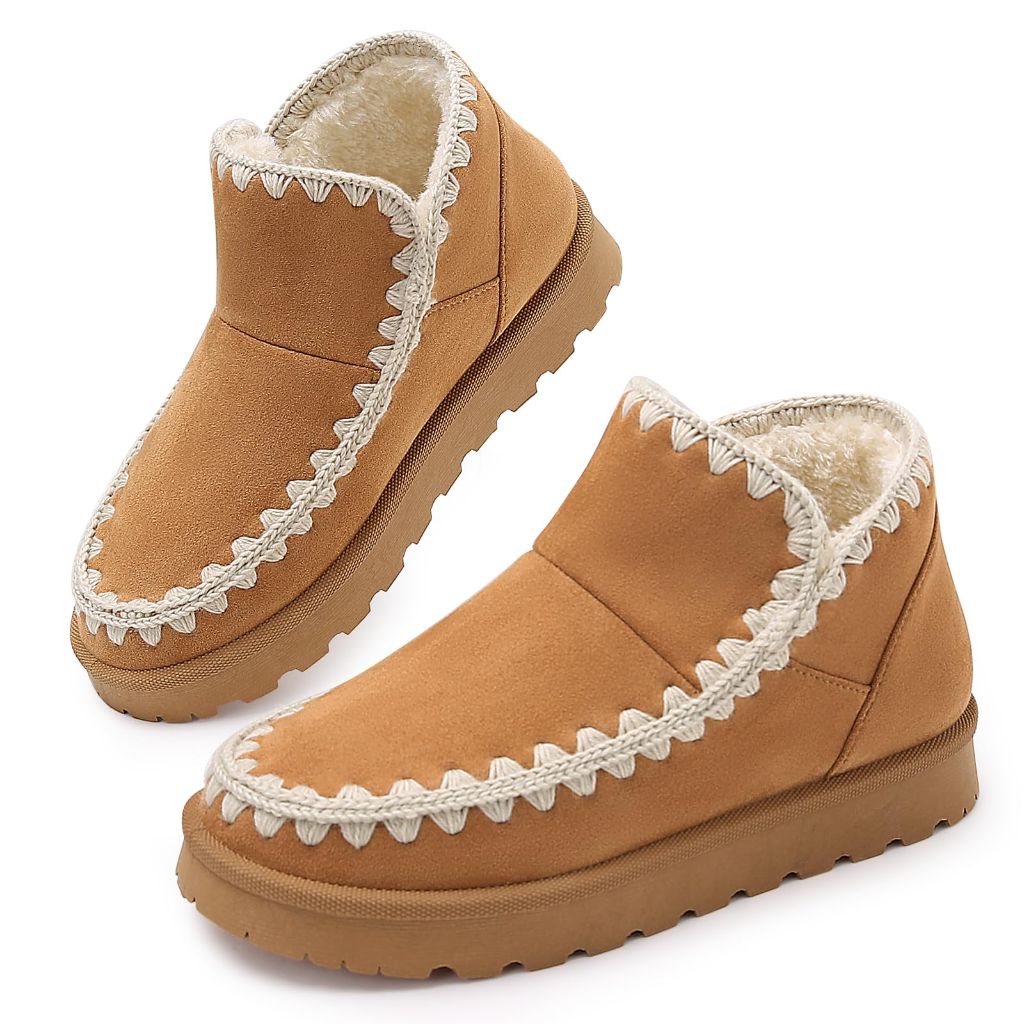 Goldnut Slip On Winter Boots for Women - Brown, Size 10.5