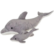 Rhode Island Novelty Birth of Life Plush Dolphin Set - 22" & 9" Adult and Baby Stuffed Animal