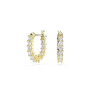 Swarovski Matrix Vittore Hoop Earrings - Round Cut, White, 18K Gold-Plated (5733398)