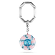 Swarovski Dulcis Round Cut Key Ring, Aqua & Pink, Rhodium Finish Keyring (5713885)