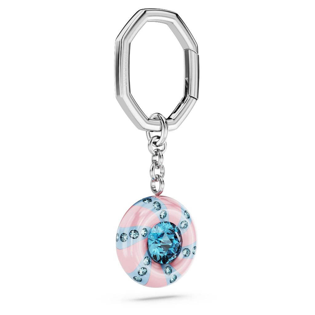 Swarovski Dulcis Round Cut Key Ring, Aqua & Pink, Rhodium Finish Keyring (5713885)