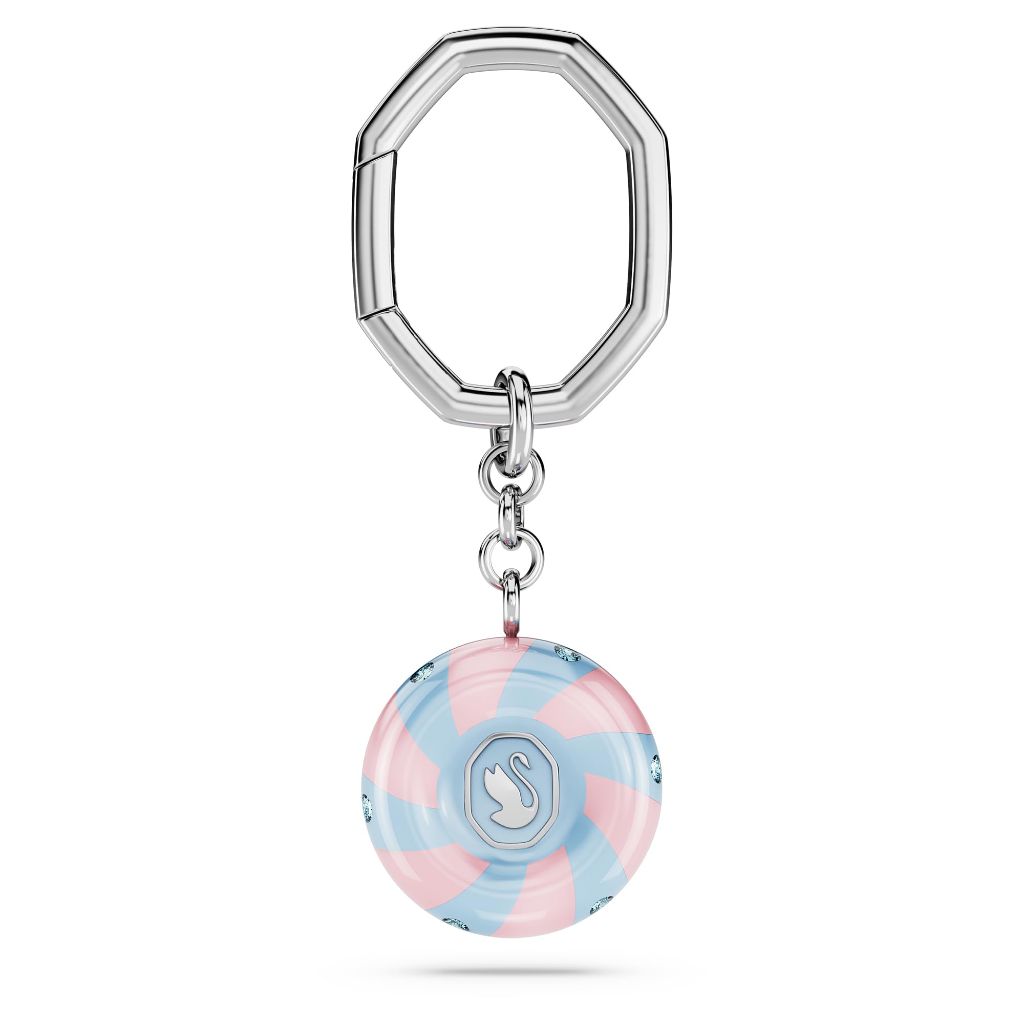 Swarovski Dulcis Round Cut Key Ring, Aqua & Pink, Rhodium Finish Keyring (5713885)