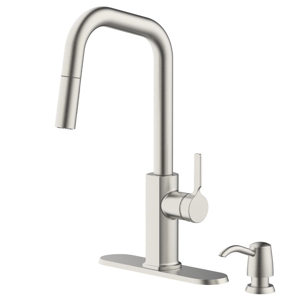 Allen + roth Palmetto Spot Resist Stainless Single Handle Pull-down Kitchen Faucet with Sprayer