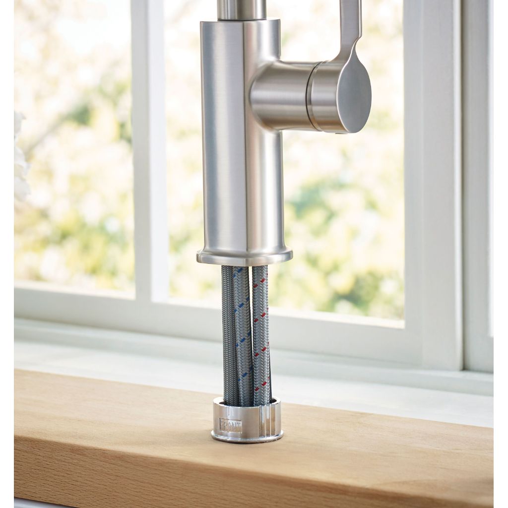 Allen + roth Palmetto Spot Resist Stainless Single Handle Pull-down Kitchen Faucet with Sprayer