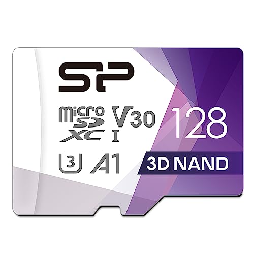 Silicon Power 128GB Micro SD Card U3 SDXC up to 100MB/s High Speed Memory Card for Cams, DJI Pocket and Drones
