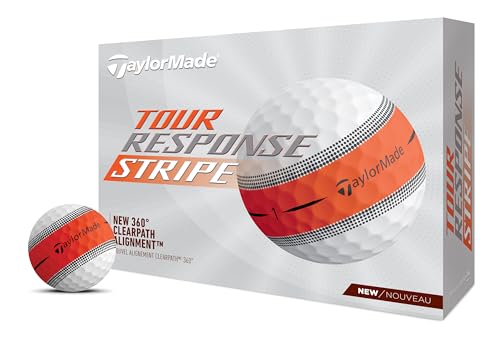 TaylorMade Golf Tour Response Stripe Ball Orange - 12 Pack