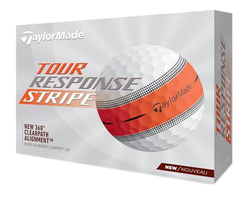 TaylorMade Golf Tour Response Stripe Ball Orange - 12 Pack