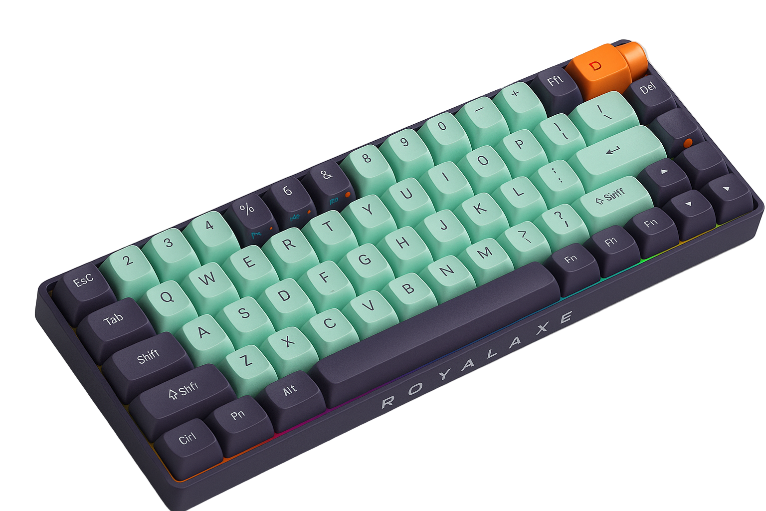 ROYALAXE R68 60% Wireless Mechanical Keyboard, Hot Swappable Custom Keyboard,Pre-lubed Gateron Pro Yellow Switches RGB Gaming Keyboard, 2.4GHz/Type-C/BT5.0 Mechanical Keyboard (White & Blue)