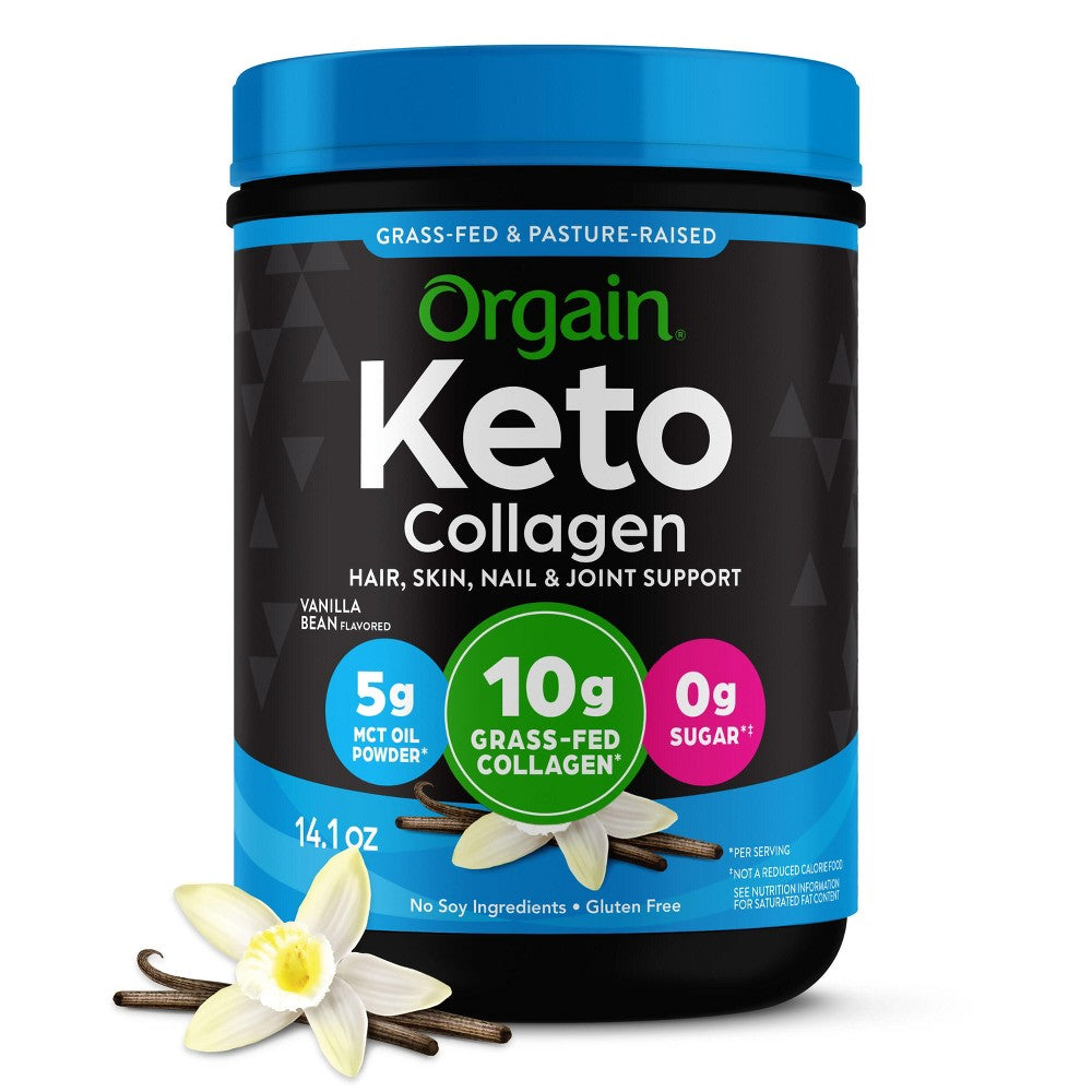 Orgain Keto Collagen Powder with MCT Oil - Vanilla Bean, 14oz