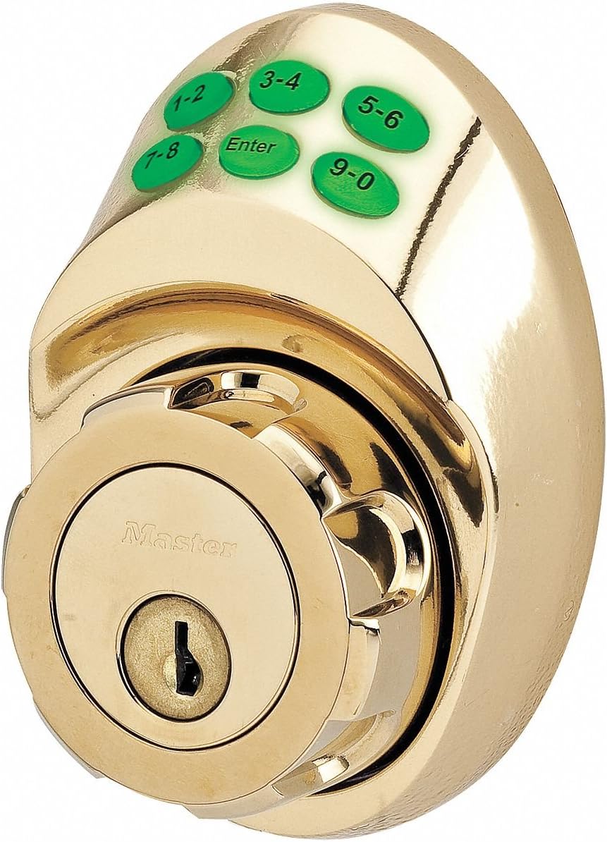 Master Lock Electronic Deadbolt Lock with Light Up Keypad - Antique Brass (DSKP0605D)