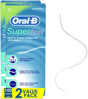 Oral-B Super Floss, 50 Mint Flavored Pre-Cut Strands per Box - 2 Pack