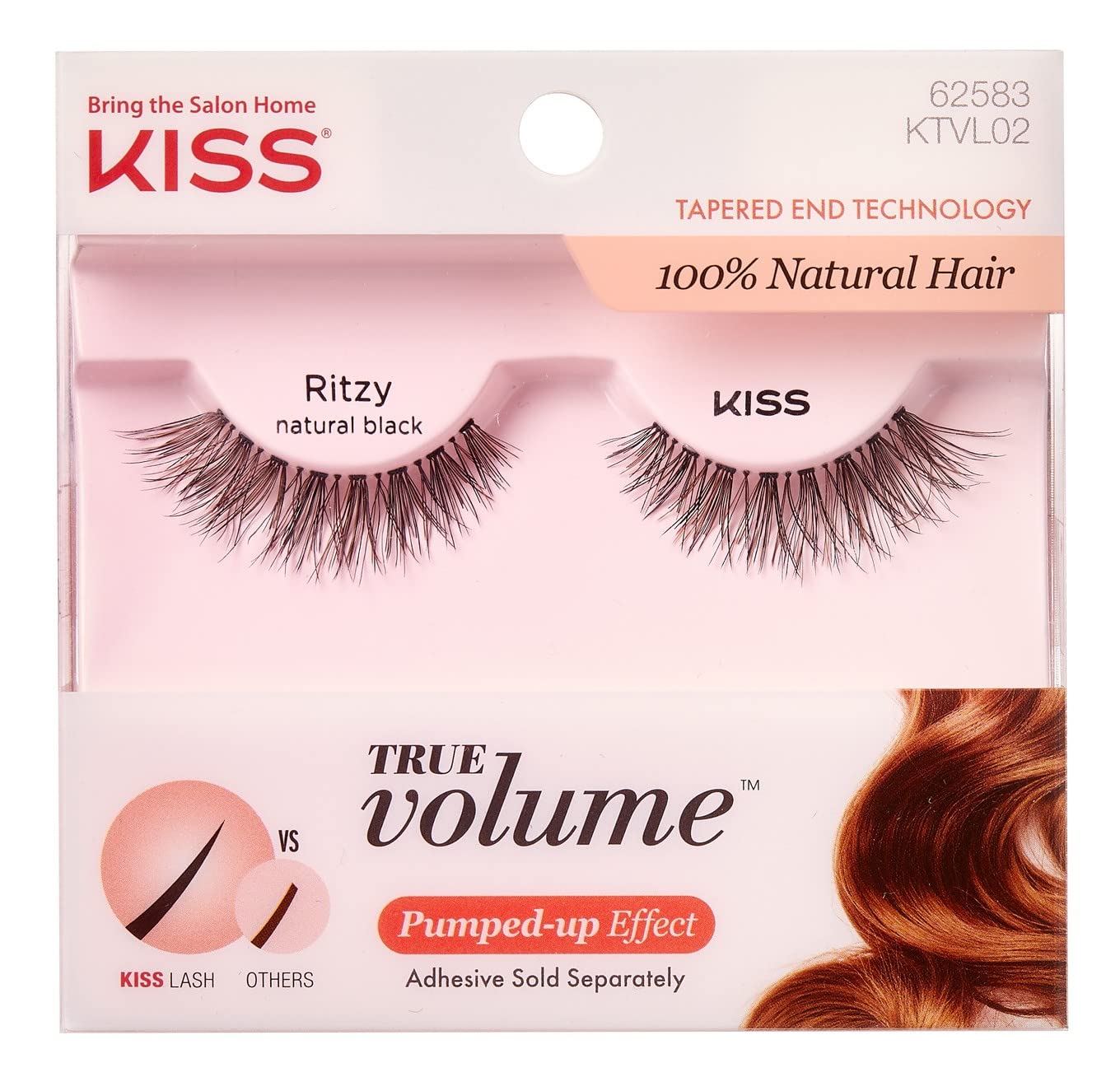 Kiss True Volume 100% Natural Hair False Eyelashes - Ritzy (Natural Black)