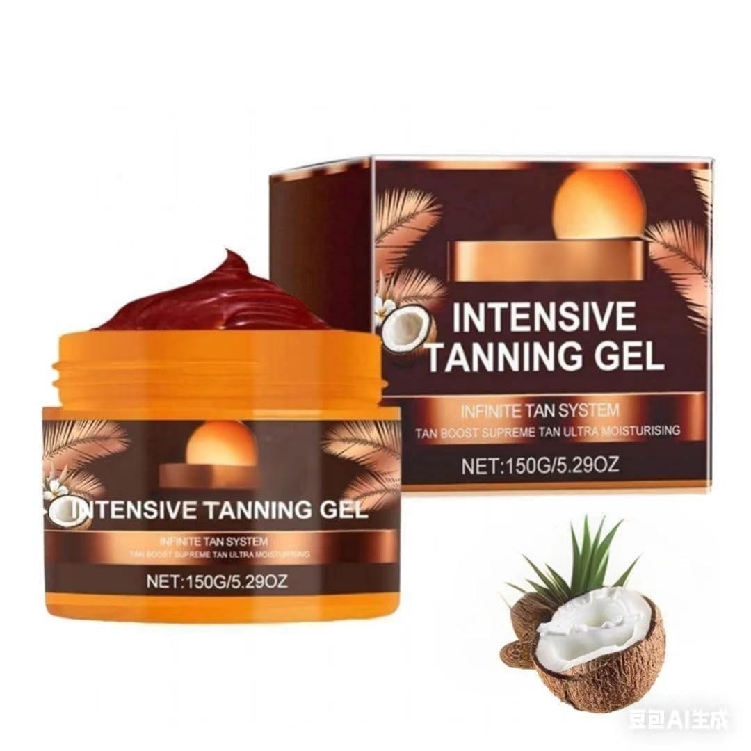 Intensive Tanning Gel, Golden Shimmer, Water-Resistant with Carrot and Coconut Oil - 5.29 oz.