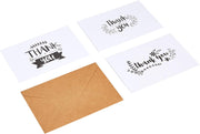 "Thank You" Cards and Envelopes (Blank), 4"x6", Black/White - 48 Cards with Envelopes